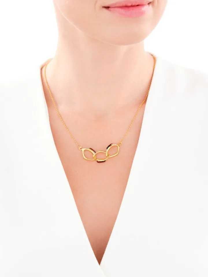 Naszyjnik srebrny z bursztynem - łańcuch