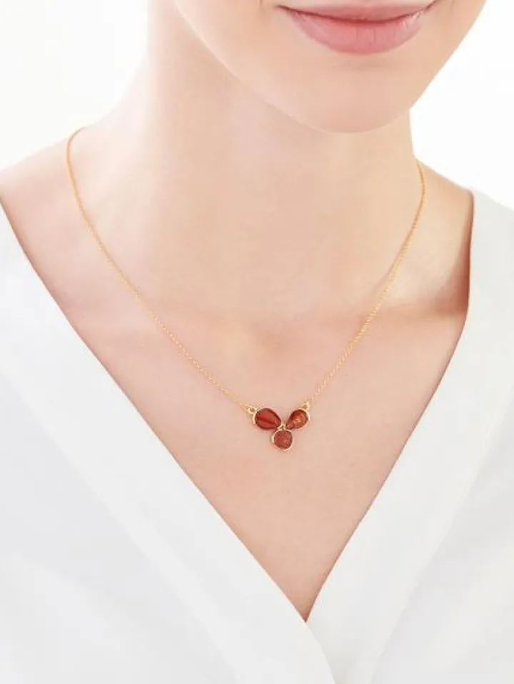 Naszyjnik srebrny z bursztynem