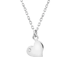 Naszyjnik srebrny z cyrkonią - serce