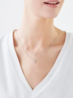 Naszyjnik srebrny z cyrkoniami - gwiazda, Księżyc