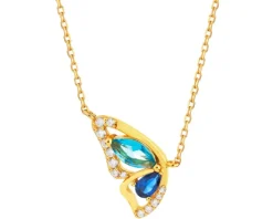 Naszyjnik srebrny z cyrkoniami - motyl