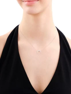 Naszyjnik srebrny z cyrkoniami - Księżyc