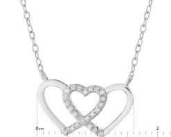 Naszyjnik srebrny z cyrkoniami - serca