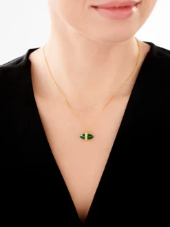 Naszyjnik srebrny z cyrkoniami i szlifowanym szkłem