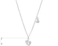 Naszyjnik srebrny z cyrkoniami - stópki, serce
