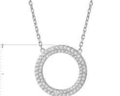 Naszyjnik srebrny z cyrkoniami - koło