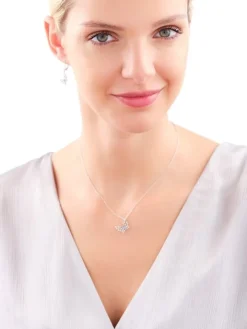 Naszyjnik srebrny z cyrkoniami - motyl