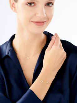 Naszyjnik srebrny z cyrkoniami - samolot, kula ziemska