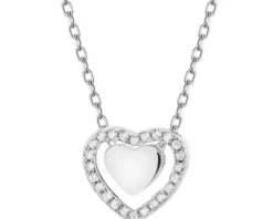 Naszyjnik srebrny z cyrkoniami - serca