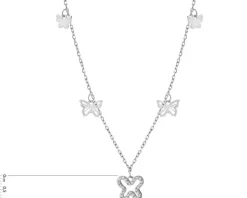 Naszyjnik srebrny z cyrkoniami - motyle