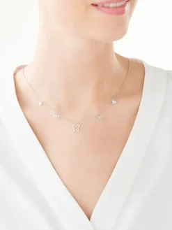 Naszyjnik srebrny z cyrkoniami - motyle