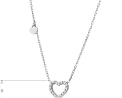 Naszyjnik srebrny z cyrkoniami - serca