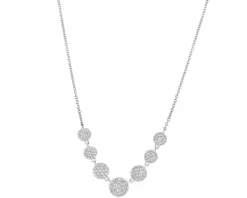 Naszyjnik srebrny z cyrkoniami - koła