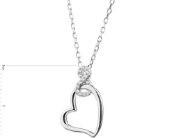 Naszyjnik srebrny z cyrkoniami - serce, nieskończoność