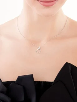 Naszyjnik srebrny z cyrkoniami - serce, nieskończoność