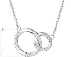 Naszyjnik srebrny z cyrkoniami - koła