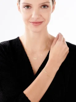 Naszyjnik srebrny z cyrkoniami - nieskończoności, serca