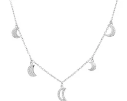 Naszyjnik srebrny z cyrkoniami - Księżyce