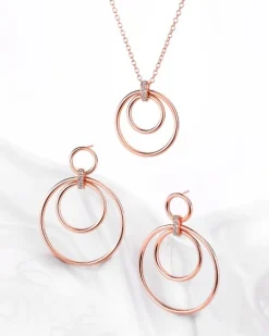 Naszyjnik srebrny z cyrkoniami - koła