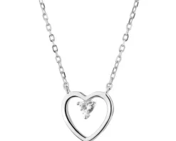 Naszyjnik srebrny z cyrkoniami - nieskończoność, serca