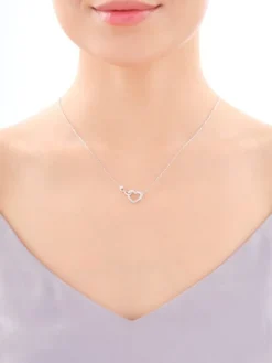 Naszyjnik srebrny z cyrkoniami - serce, nieskończoność