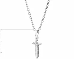 Naszyjnik srebrny z cyrkoniami - sztylet