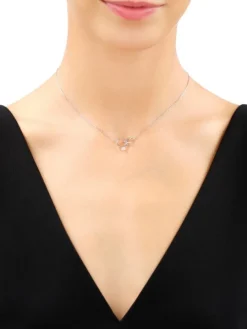 Naszyjnik srebrny z cyrkonią - pierścionek, gwiazda