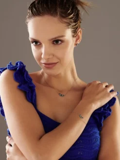 Naszyjnik srebrny z cyrkoniami - motyl