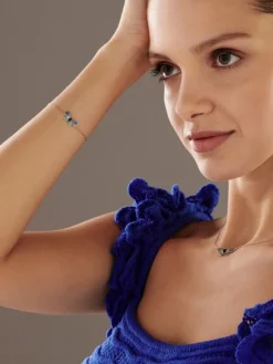 Naszyjnik srebrny z cyrkoniami - motyl