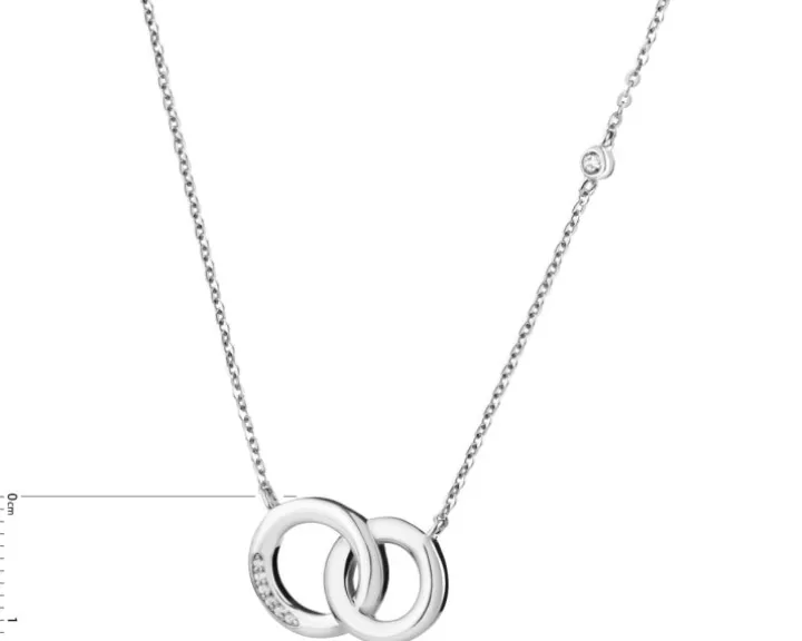Naszyjnik srebrny z cyrkoniami - koła