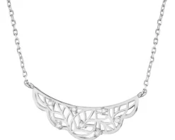 Naszyjnik srebrny z cyrkoniami - liście