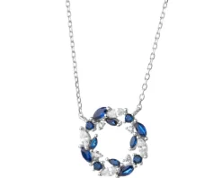 Naszyjnik srebrny z cyrkoniami - koło