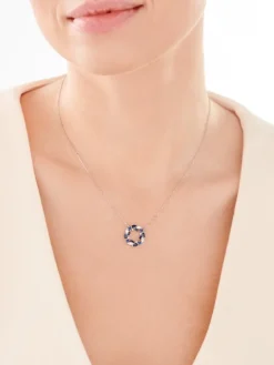 Naszyjnik srebrny z cyrkoniami - koło
