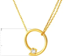 Naszyjnik srebrny z cyrkonią - koło