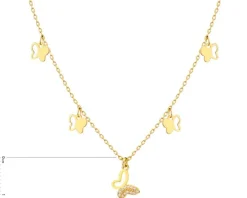 Naszyjnik srebrny z cyrkoniami - motyle