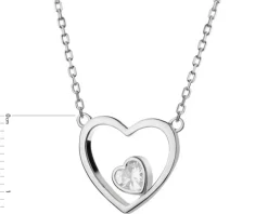 Naszyjnik srebrny z cyrkonią - serca