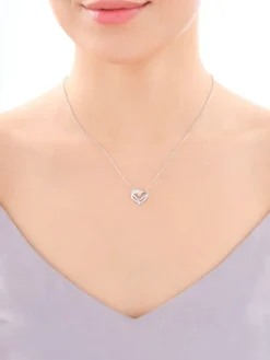 Naszyjnik srebrny z cyrkoniami - serce