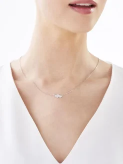 Naszyjnik srebrny z cyrkoniami - serca