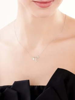 Naszyjnik srebrny z cyrkonią - nieskończoność, koniczyna, serce