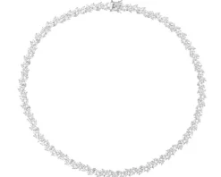 Naszyjnik srebrny z cyrkonią - Księżyc, gwiazda