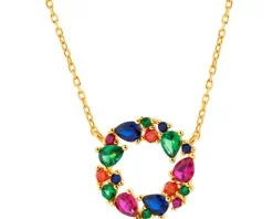 Naszyjnik srebrny z cyrkoniami  - koło