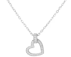 Naszyjnik srebrny z cyrkoniami - serce