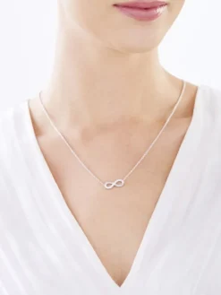 Naszyjnik srebrny z cyrkoniami - nieskończoność