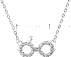 Naszyjnik srebrny z cyrkoniami - Harry Potter, okulary, Warner Bros. Discovery