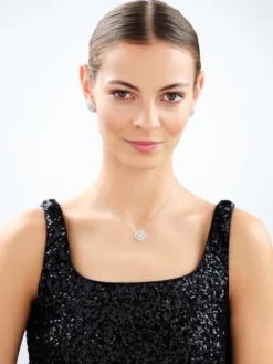 Naszyjnik srebrny z cyrkoniami - rozeta