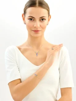 Naszyjnik srebrny z cyrkoniami