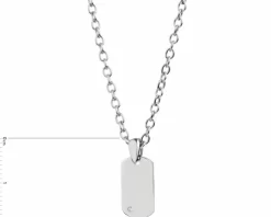 Naszyjnik srebrny z cyrkonią - nieśmiertelnik