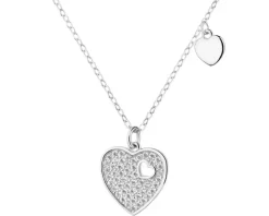 Naszyjnik srebrny z cyrkoniami - serca