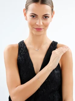 Naszyjnik srebrny z cyrkoniami - nieskończoność, serce