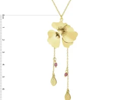 Naszyjnik srebrny z cyrkoniami - kwiat